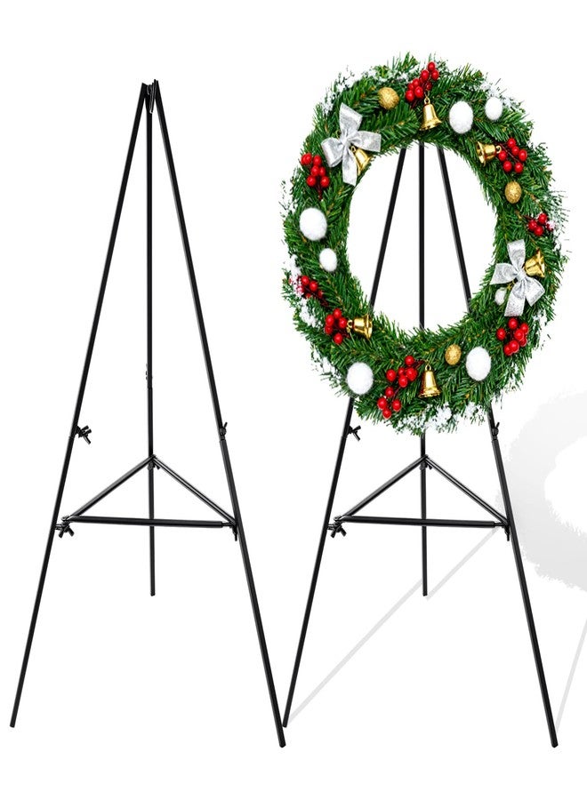 FULAIERGD 2 Pcs Christmas Metal Wreath Stand Holder - Detachable Wreath Holder for Cemetery, Wreath Easel for Wedding Flower Display Wreath Holder for Grave Gravestone Indoor,Outdoor Decorations - Image 1